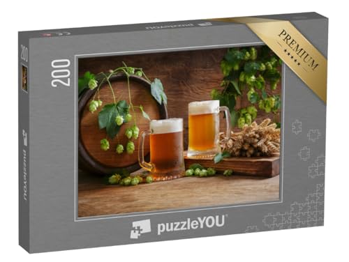 puzzleYOU: Puzzle 200 Teile „Zwei Glas Bier mit einem Bierfass im Hintergrund“ puzzleYOU: Puzzle 200 Teile „Zwei Glas Bier mit einem Bierfass im Hintergrund“ von puzzleYOU