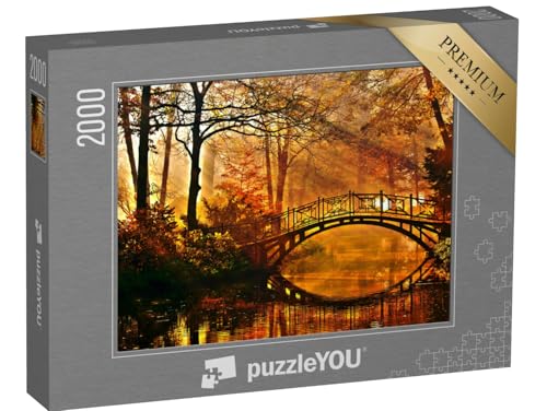 puzzleYOU: Puzzle 2000 Teile „Alte Brücke im herbstlich nebligen Park“ – aus der Puzzle-Kollektion Natur, Herbst, Jahreszeiten, Himmel & Jahreszeiten von puzzleYOU