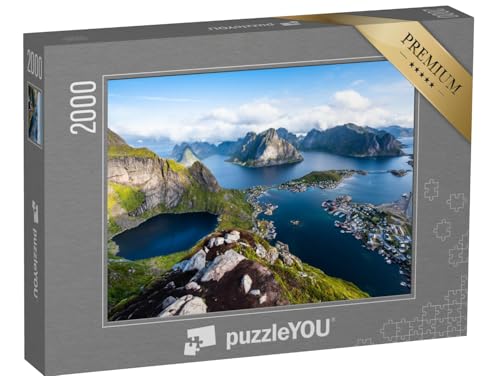 puzzleYOU: Puzzle 2000 Teile „Blick auf atemberaubende Berge der Lofoten, Norwegen“ – aus der Puzzle-Kollektion Norwegen, Skandinavien von puzzleYOU