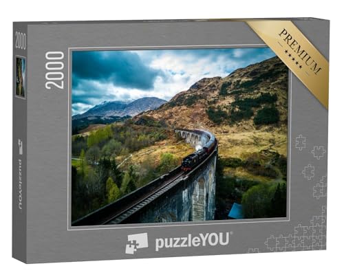 puzzleYOU: Puzzle 2000 Teile „Dampfzug auf dem berühmten Glenfinnan-Viadukt, Schottland“ – aus der Puzzle-Kollektion Brücken, Schottland, Brücken & Brunnen von puzzleYOU