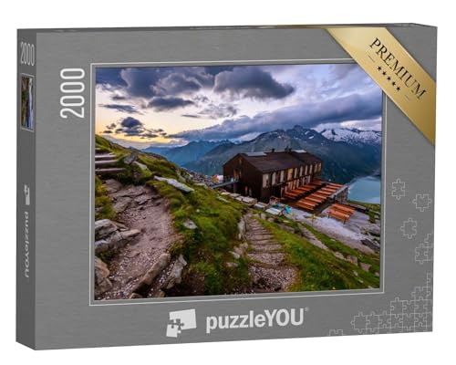 puzzleYOU: Puzzle 2000 Teile „Die Olpererhütte am Fuße des Olperers, Zillertaler Alpen, Tirol“ – aus der Puzzle-Kollektion Zillertal von puzzleYOU