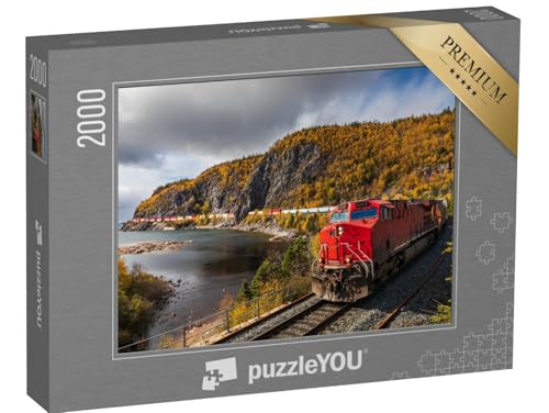 puzzleYOU: Puzzle 2000 Teile „EIN Güterzug transportiert Frachtcontainer durch die Landschaft“ – aus der Puzzle-Kollektion Eisenbahn, Lokomotive puzzleYOU: Puzzle 2000 Teile „EIN Güterzug transportiert Frachtcontainer durch die Landschaft“ – aus der Puzzle-Kollektion Eisenbahn, Lokomotive von puzzleYOU