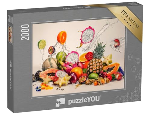 puzzleYOU: Puzzle 2000 Teile „Frisches Obst im Water Splash“ von puzzleYOU