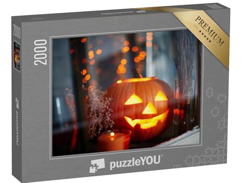 puzzleYOU: Puzzle 2000 Teile „Halloween-Kürbis im Fenster“ – aus der Puzzle-Kollektion Festtage von puzzleYOU