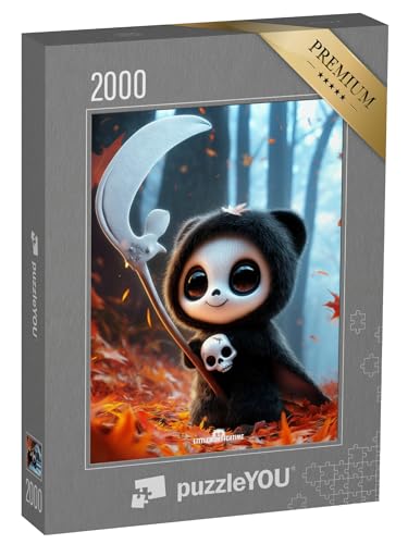puzzleYOU: Puzzle 2000 Teile „LITTLEMONSTERTIME: Halloween Grimley“ von puzzleYOU