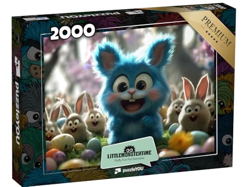 puzzleYOU: Puzzle 2000 Teile „LITTLEMONSTERTIME: The Great Egg Discovery“ von puzzleYOU