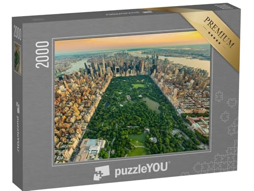 puzzleYOU: Puzzle 2000 Teile „Luftaufnahme von Manhatten und Central Park, New York“ – aus der Puzzle-Kollektion Parks, Central Park, Blumen & Pflanzen von puzzleYOU