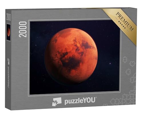 puzzleYOU: Puzzle 2000 Teile „Mars, der rote Planet, 3D-Rendering mit Oberflächenmerkmalen“ – aus der Puzzle-Kollektion Weltraum, Planeten, Universum von puzzleYOU