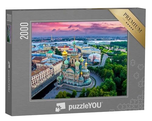 puzzleYOU: Puzzle 2000 Teile „Panorama von St. Petersburg bei Sonnenuntergang, Russland“ – aus der Puzzle-Kollektion Russland, Sankt Petersburg von puzzleYOU