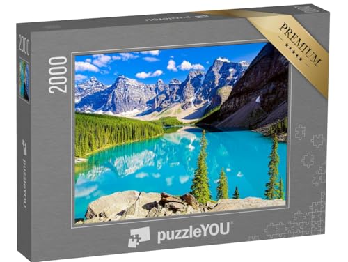 puzzleYOU: Puzzle 2000 Teile „Schöner Bergsee im Naturtal im Sommer“ – aus der Puzzle-Kollektion Seen, Bergseen, Flüsse & Seen, Berge & Täler von puzzleYOU