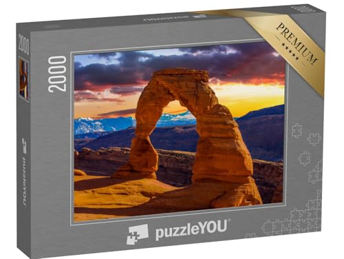 puzzleYOU: Puzzle 2000 Teile „Schöner Sonnenuntergang, aufgenommen im Arches National Park in Utah“ – aus der Puzzle-Kollektion Amerika von puzzleYOU