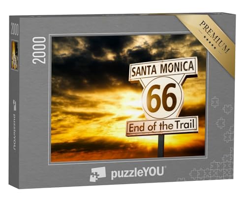 puzzleYOU: Puzzle 2000 Teile „Sonnenuntergang an der Route 66, USA“ – aus der Puzzle-Kollektion USA von puzzleYOU