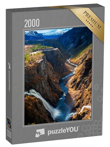 puzzleYOU: Puzzle 2000 Teile „Übersicht über die berühmten Vøringsfossen in Norwegen (Voeringsfossen)“ von puzzleYOU