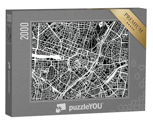 puzzleYOU: Puzzle 2000 Teile „Vektor-Stadtplan von München, Deutschland“ – aus der Puzzle-Kollektion München, Deutsche Städte, Deutsche Großstädte von puzzleYOU