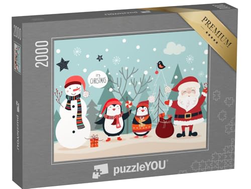 puzzleYOU: Puzzle 2000 Teile „Weihnachtskarte mit lustigen Figuren vor winterlichem Hintergrund“ – aus der Puzzle-Kollektion Weihnachten puzzleYOU: Puzzle 2000 Teile „Weihnachtskarte mit lustigen Figuren vor winterlichem Hintergrund“ – aus der Puzzle-Kollektion Weihnachten von puzzleYOU
