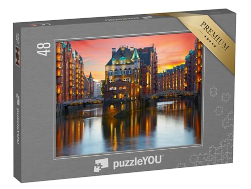 puzzleYOU: Puzzle 48 Teile „Alte Speicherstadt in Hamburg bei Nacht“ – aus der Puzzle-Kollektion Speicherstadt Hamburg puzzleYOU: Puzzle 48 Teile „Alte Speicherstadt in Hamburg bei Nacht“ – aus der Puzzle-Kollektion Speicherstadt Hamburg von puzzleYOU