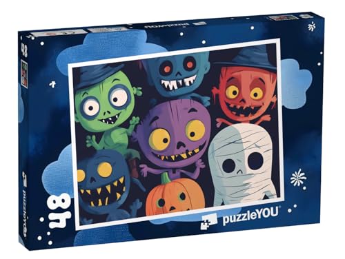 puzzleYOU: Puzzle 48 Teile „Beißer, Fresser, Schmatzemonster zu Halloween“ – aus der Puzzle-Kollektion Kinderpuzzle von puzzleYOU