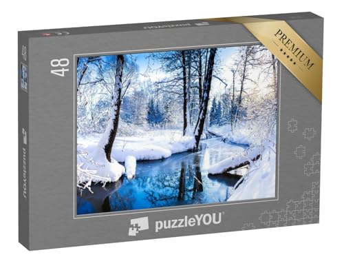 puzzleYOU: Puzzle 48 Teile „Bezaubernde Flusslandschaft im Winterwald“ – aus der Puzzle-Kollektion Schnee, Winter, Himmel & Jahreszeiten puzzleYOU: Puzzle 48 Teile „Bezaubernde Flusslandschaft im Winterwald“ – aus der Puzzle-Kollektion Schnee, Winter, Himmel & Jahreszeiten von puzzleYOU