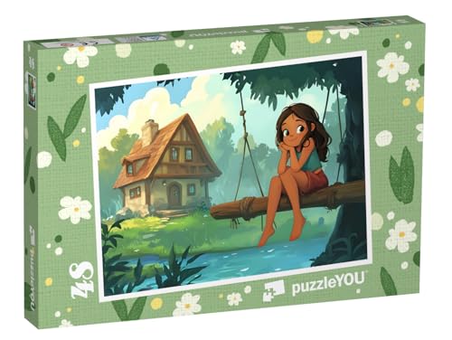 puzzleYOU: Puzzle 48 Teile „Das Naturkind auf Seiner Holzschaukel am Bach“ puzzleYOU: Puzzle 48 Teile „Das Naturkind auf Seiner Holzschaukel am Bach“ von puzzleYOU