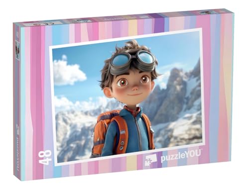 puzzleYOU: Puzzle 48 Teile „Der Berg Ruft zum Abenteuer“ – aus der Puzzle-Kollektion Kinderpuzzle von puzzleYOU