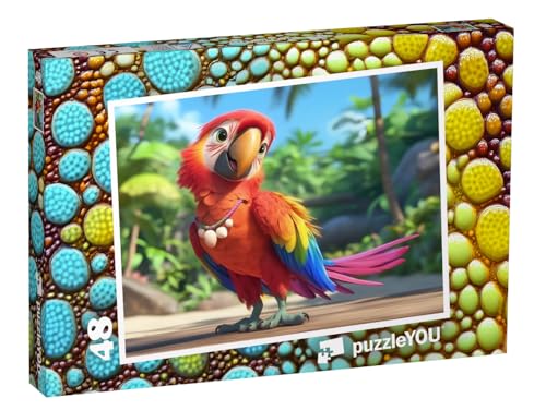puzzleYOU: Puzzle 48 Teile „Der Bunte Papagei im Paradies“ – aus der Puzzle-Kollektion Kinderpuzzle von puzzleYOU