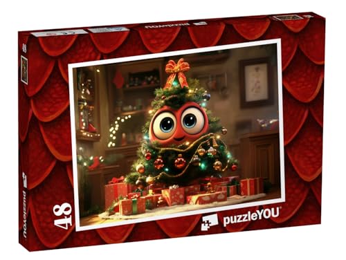 puzzleYOU: Puzzle 48 Teile „Der kleine, süße Weihnachtsbaum“ – aus der Puzzle-Kollektion Kinderpuzzle von puzzleYOU