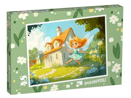 puzzleYOU: Puzzle 48 Teile „Die kleine, Fliegende Feenkönigin“ – aus der Puzzle-Kollektion Kinderpuzzle von puzzleYOU