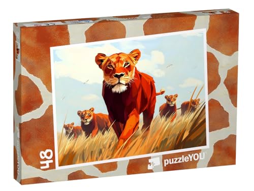 puzzleYOU: Puzzle 48 Teile „Die kleine Löwenfamilie“ puzzleYOU: Puzzle 48 Teile „Die kleine Löwenfamilie“ von puzzleYOU