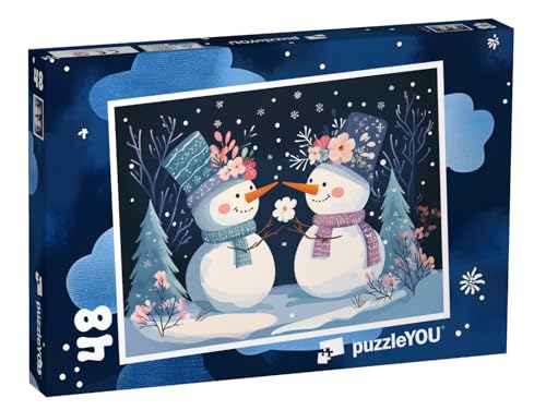 puzzleYOU: Puzzle 48 Teile „Die kleine Schneemannfamilie“ – aus der Puzzle-Kollektion Kinderpuzzle von puzzleYOU