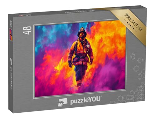puzzleYOU: Puzzle 48 Teile „Durch das Feuer“ – aus der Puzzle-Kollektion Feuerwehr von puzzleYOU