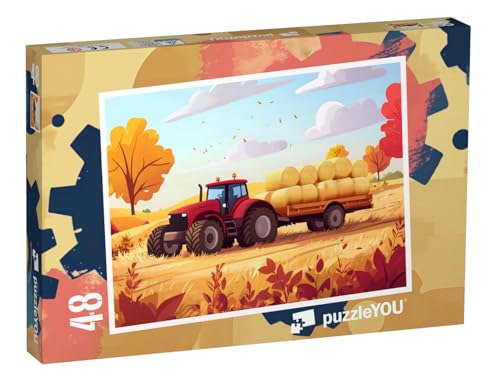 puzzleYOU: Puzzle 48 Teile „EIN Bulldog-Anhänger voller Goldener Strohballen“ – aus der Puzzle-Kollektion Kinderpuzzle puzzleYOU: Puzzle 48 Teile „EIN Bulldog-Anhänger voller Goldener Strohballen“ – aus der Puzzle-Kollektion Kinderpuzzle von puzzleYOU