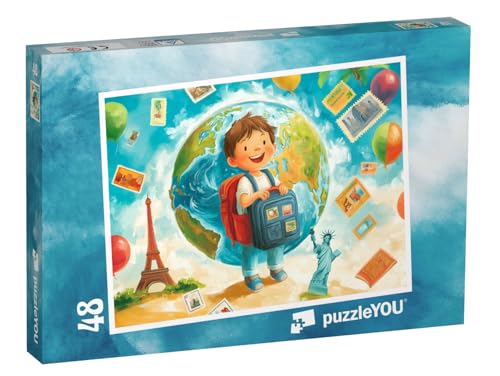 puzzleYOU: Puzzle 48 Teile „Einmal um die Welt Reisen“ – aus der Puzzle-Kollektion Kinderpuzzle puzzleYOU: Puzzle 48 Teile „Einmal um die Welt Reisen“ – aus der Puzzle-Kollektion Kinderpuzzle von puzzleYOU