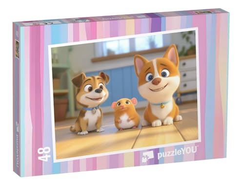 puzzleYOU: Puzzle 48 Teile „Freche Streiche und große Pläne“ – aus der Puzzle-Kollektion Kinderpuzzle von puzzleYOU