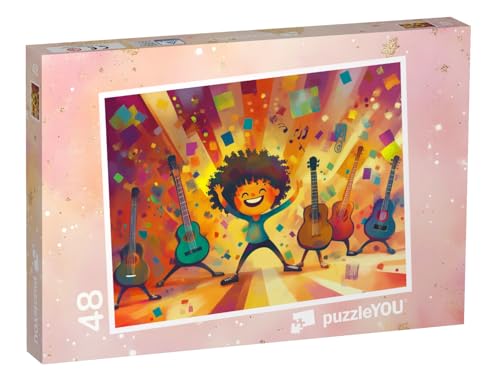 puzzleYOU: Puzzle 48 Teile „Gitarren Show auf der großen Musikbühne“ – aus der Puzzle-Kollektion Kinderpuzzle von puzzleYOU