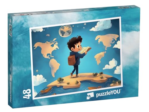 puzzleYOU: Puzzle 48 Teile „Globus für kleine Weltentdecker“ – aus der Puzzle-Kollektion Kinderpuzzle von puzzleYOU