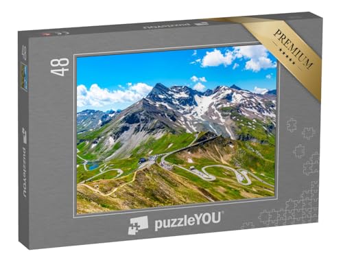 puzzleYOU: Puzzle 48 Teile „Großglockner-Hochalpenstraße in den Hohen Tauern, Österreich“ – aus der Puzzle-Kollektion Berge, Tirol, Großglockner von puzzleYOU