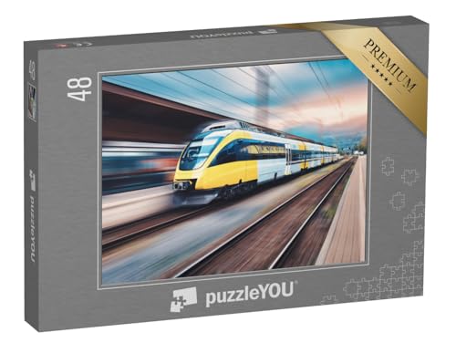 puzzleYOU: Puzzle 48 Teile „High-Speed-Zug in Bewegung“ – aus der Puzzle-Kollektion Lokomotive von puzzleYOU