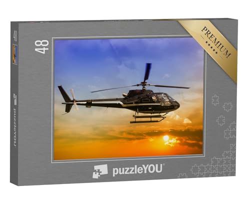 puzzleYOU: Puzzle 48 Teile „Hubschrauber für Sightseeing“ – aus der Puzzle-Kollektion Fahrzeuge von puzzleYOU