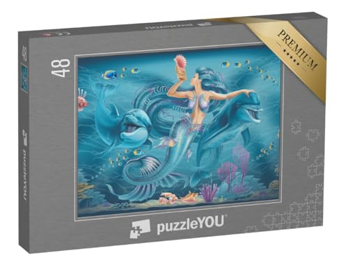 puzzleYOU: Puzzle 48 Teile „Illustration: Meerjungfrau und Delfine“ – aus der Puzzle-Kollektion Meerjungfrau puzzleYOU: Puzzle 48 Teile „Illustration: Meerjungfrau und Delfine“ – aus der Puzzle-Kollektion Meerjungfrau von puzzleYOU