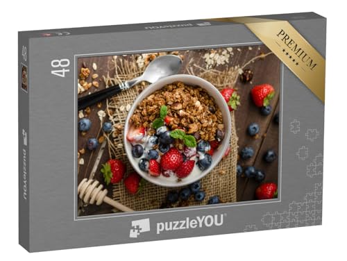 puzzleYOU: Puzzle 48 Teile „Joghurt mit Granola und Beeren in Einer Schale“ – aus der Puzzle-Kollektion Essen und Trinken von puzzleYOU