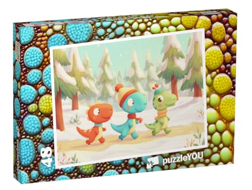 puzzleYOU: Puzzle 48 Teile „Kleine Dinos bei ihrer Winterwanderung“ puzzleYOU: Puzzle 48 Teile „Kleine Dinos bei ihrer Winterwanderung“ von puzzleYOU