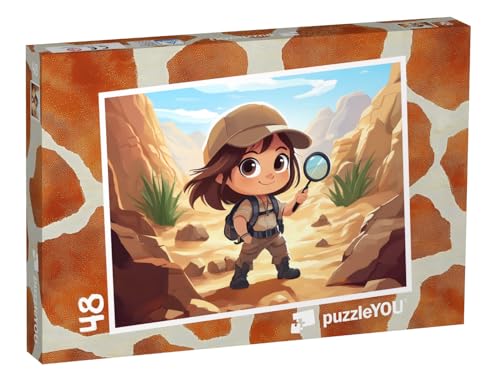 puzzleYOU: Puzzle 48 Teile „Kleine Entdeckerin“ von puzzleYOU