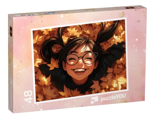 puzzleYOU: Puzzle 48 Teile „Maggy im Blätterparadies“ – aus der Puzzle-Kollektion Kinderpuzzle von puzzleYOU