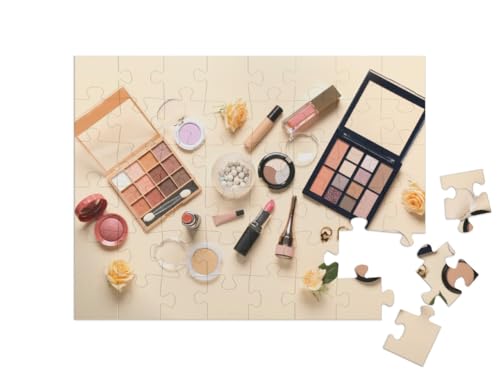 puzzleYOU: Puzzle 48 Teile „Make-up Produkte, Ohrringe, Lidschattenpalette, Lippenstift“ puzzleYOU: Puzzle 48 Teile „Make-up Produkte, Ohrringe, Lidschattenpalette, Lippenstift“ von puzzleYOU