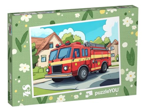 puzzleYOU: Puzzle 48 Teile „Notruf – Die Feuerwehr rückt aus“ von puzzleYOU