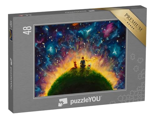 puzzleYOU: Puzzle 48 Teile „Original-Ölgemälde: Kleiner Prinz, Fuchs und Rote Rose sitzen im Gras“ – aus der Puzzle-Kollektion Illustrationen puzzleYOU: Puzzle 48 Teile „Original-Ölgemälde: Kleiner Prinz, Fuchs und Rote Rose sitzen im Gras“ – aus der Puzzle-Kollektion Illustrationen von puzzleYOU