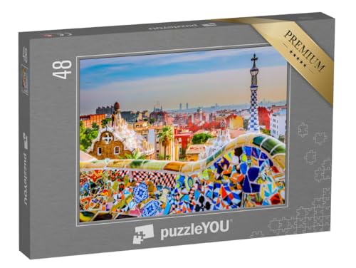 puzzleYOU: Puzzle 48 Teile „Park Guell, Barcelona, Spanien“ – aus der Puzzle-Kollektion Europa, Städte von puzzleYOU