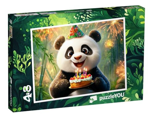 puzzleYOU: Puzzle 48 Teile „Paula Panda hat eine Überraschung für Dich“ – aus der Puzzle-Kollektion Kinderpuzzle von puzzleYOU