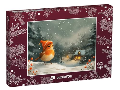 puzzleYOU: Puzzle 48 Teile „Rotkehlchen mit Mützchen“ – aus der Puzzle-Kollektion Weihnachten puzzleYOU: Puzzle 48 Teile „Rotkehlchen mit Mützchen“ – aus der Puzzle-Kollektion Weihnachten von puzzleYOU