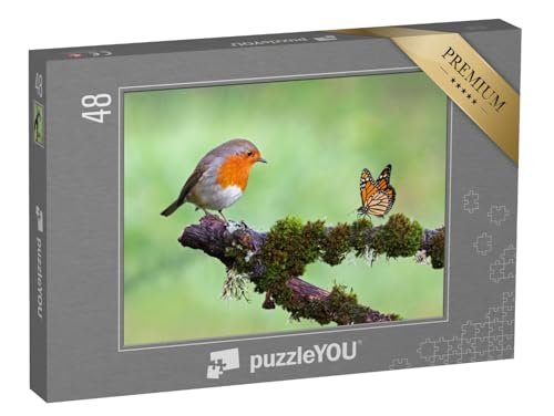 puzzleYOU: Puzzle 48 Teile „Rotkehlchen und Schmetterling“ – aus der Puzzle-Kollektion Vögel, Rotkehlchen puzzleYOU: Puzzle 48 Teile „Rotkehlchen und Schmetterling“ – aus der Puzzle-Kollektion Vögel, Rotkehlchen von puzzleYOU